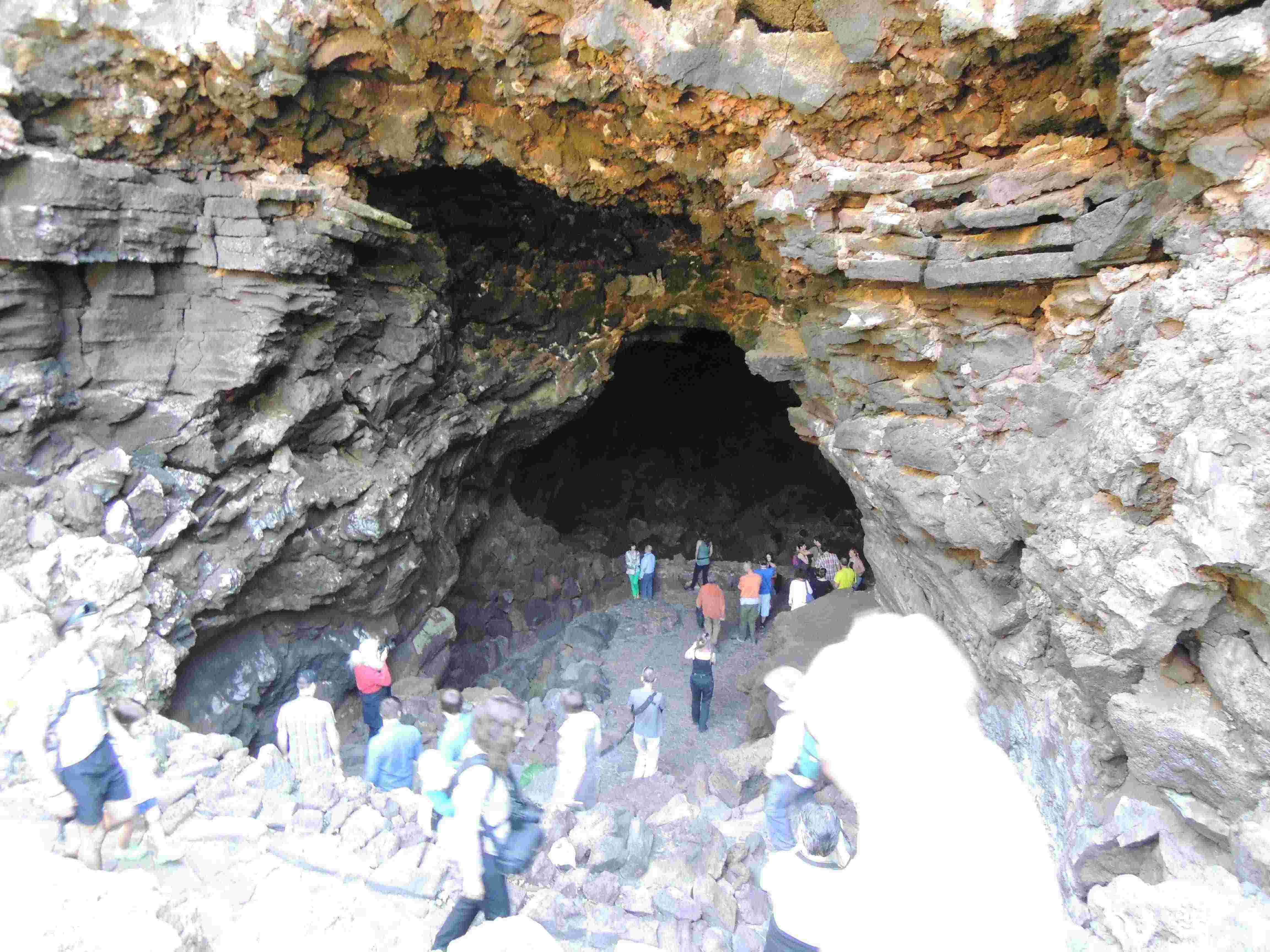 Tourist entrance to lava-tube caves