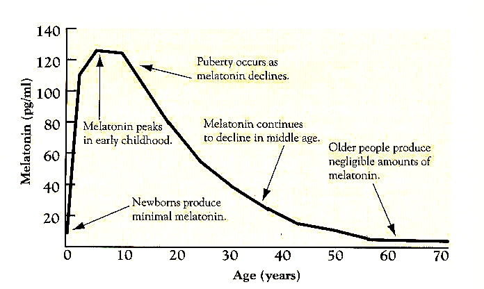 Melatonin Plasma Levels Decline Rapidly with Age